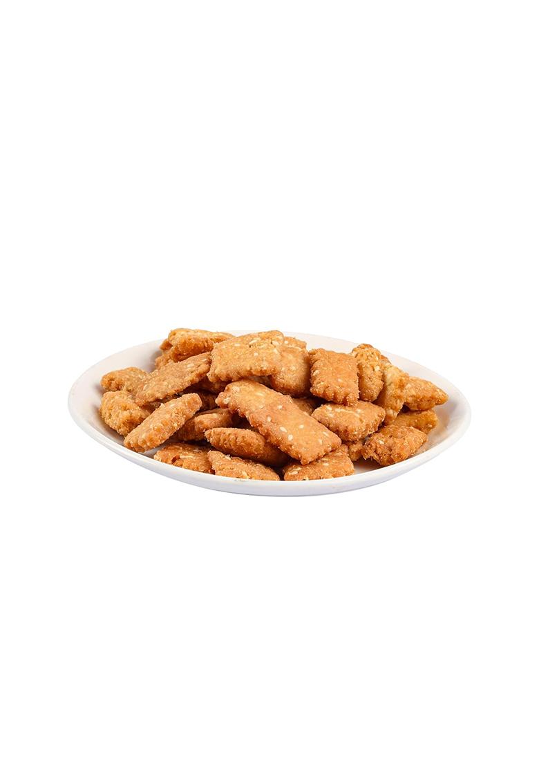 Indiyum Till Pare Traditional Indian Tea Time Snacks, Single Fried, Low Ffa, With Sesame Seeds 400G