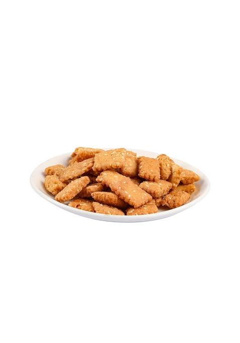 Indiyum Till Pare Traditional Indian Tea Time Snacks, Single Fried, Low Ffa, With Sesame Seeds 400G