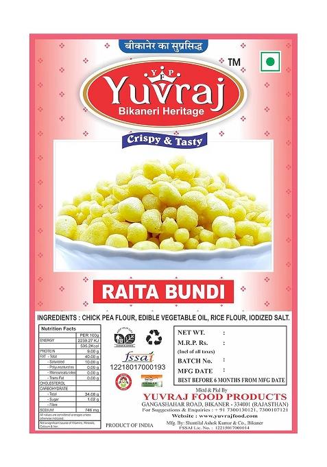 Yuvraj Masala Boondi Raita Bundi Bikaneri Premium Snacks 1 Kg Pack