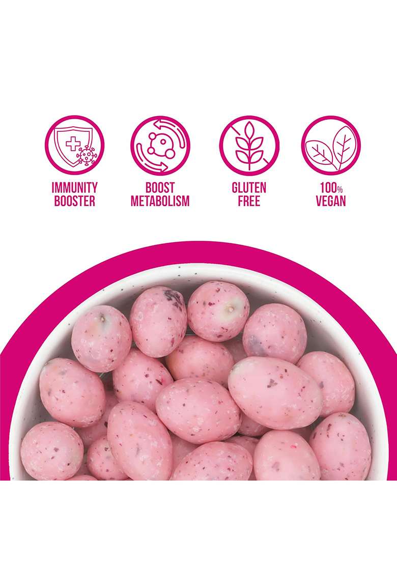 Shree Parshwa Traders Spt Rose Almond Nutties Almonds Coated With Milk Solids, Sugar & Petals | Delightful Flavor Natural Ingredients (100Gm (Pack Of 1), Nutties) - Indya