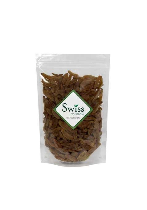 Swiss Naturals Organic Afghani Green Raisins Seedless | Afghan Golden Kishmish Long Dry Grapes 250G