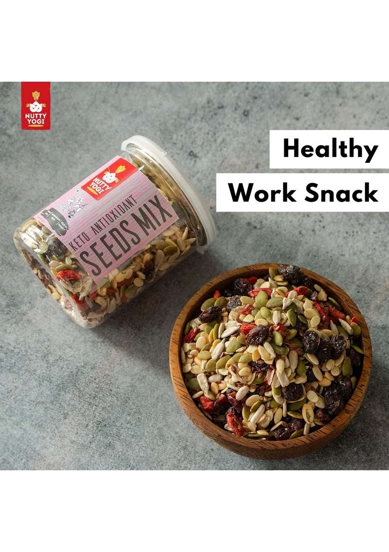 Nutty Yogi Keto Antioxidant Super Seeds Mix Friendly Trail Berries Low Carb Good Fat High Fiber Brain Food 250Gm Pack Of 2 - Indya