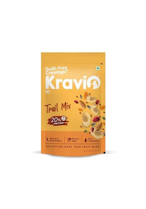 Kravio Premium Trail Mix 200G | Mixed Dry Fruits Nuts Contains Cashew Almond Cranberry Raisins Pumpkin Sunflower Flax Seeds Healthy Snacks 20 Protein Rich In Fibre Zero Cholesterol