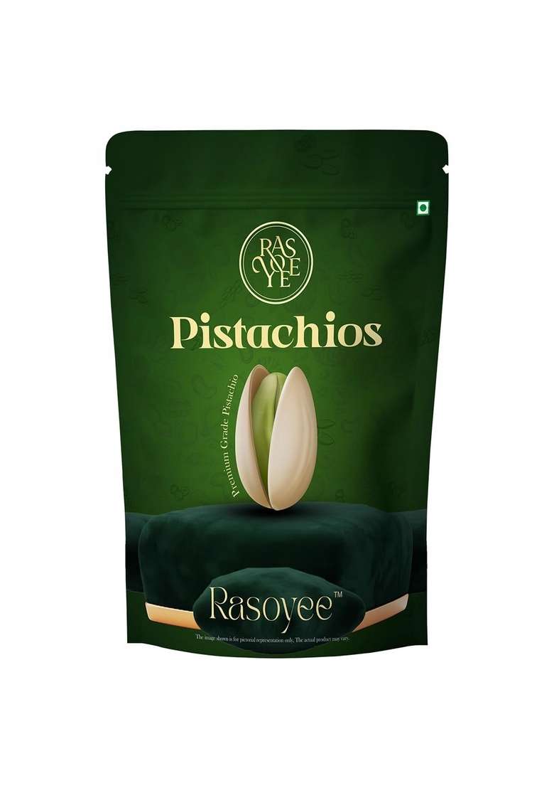 Rasoyee Pistachios Roasted Salted Pista | Rich In Protein Phosphorus Dietary Fibre Premium Nuts Dry Fruits Crunchy Delicious Healthy Snack 500G - Indya