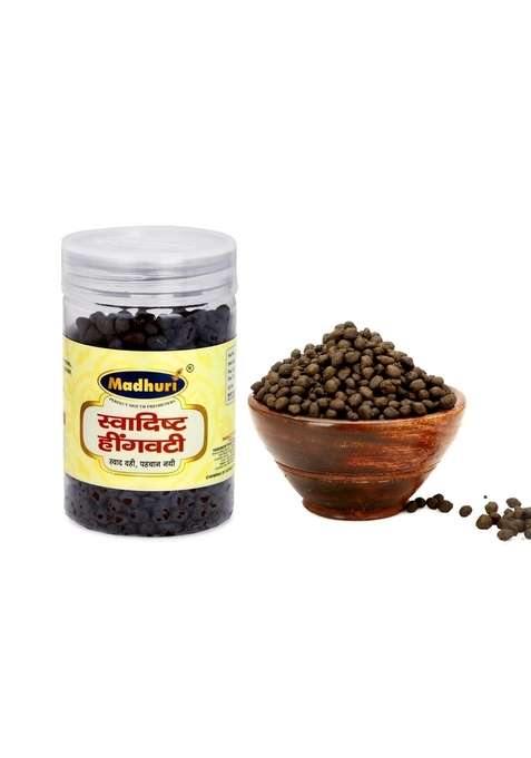 Madhuri New Launch Digestive Hingwati | Traditional Ayurvedic Tablets Hing Flavored Natural Mouth Freshener Post Meal Aid 125G Pack