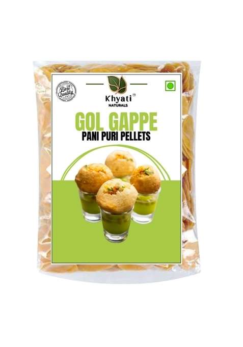 Khyati Naturals Sooji Atta Pani Puri Fryums | Ready To Fry Air Fryer Friendly Golgappa Instant Crispy Puchka Gupchup Hygienic Fresh Indian Snack 400 Gram