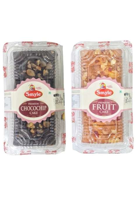Smyle | Eggless Chocolate Fruit Cake Combo Pack Of 2 200G Each Almond Topped Tea Time Cakes Soft Fresh Baked Dessert Made With Sunflower Oil Palm Free 400Gm Total Weight