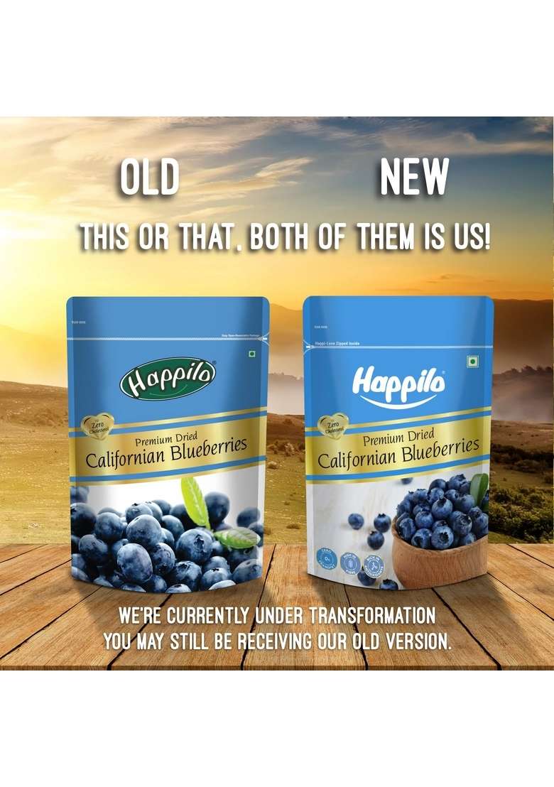 Happilo Premium Dried Californian Blueberries 150G Each Pack Of 2 Superfood Whole Berry Rich In Antioxidant Vitamins Fibers - Indya