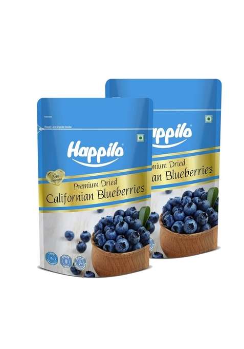 Happilo Premium Dried Californian Blueberries 150G Each Pack Of 2 Superfood Whole Berry Rich In Antioxidant Vitamins Fibers