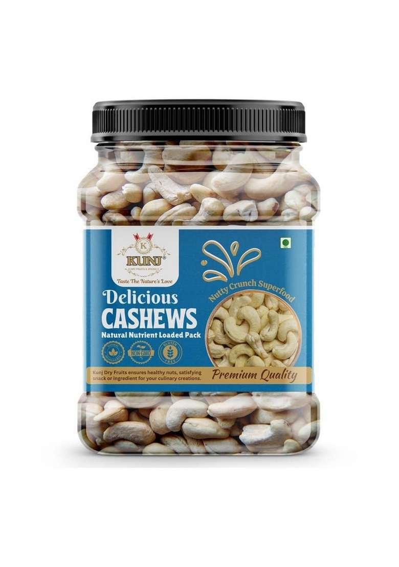 Kunj Premium 180 Cashews Kaju | 100 Natural Whole High In Protein Healthy Fats Essential Minerals Supports Heart Health Energy Skin Glow 1Kg - Indya