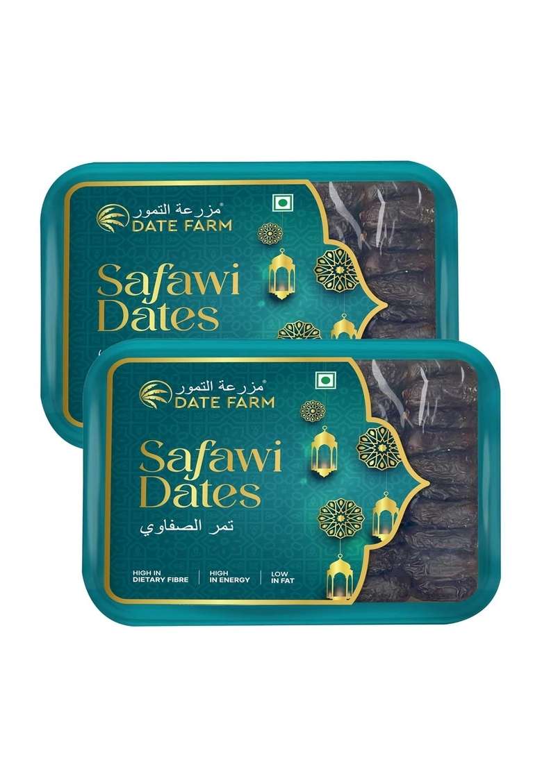 Date Farm Safawi Dates Premium Wet Arabian Soft Juicy Naturally Sweet Healthy Boosts Immunity Gluten Free 800Gm Pack Of 2 - Indya