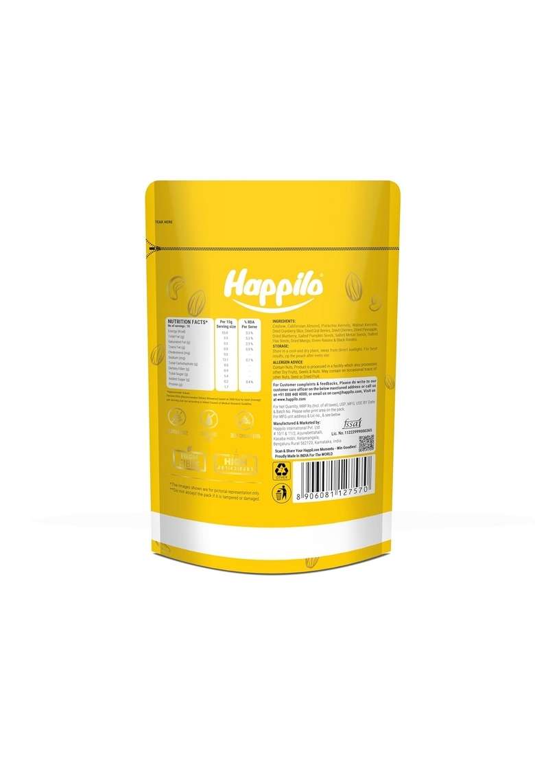 Happilo Premium International Daily Super Health Mix 160G | Superfood Of Nuts Seeds Dry Fruits More Perfect Party Snack - Indya