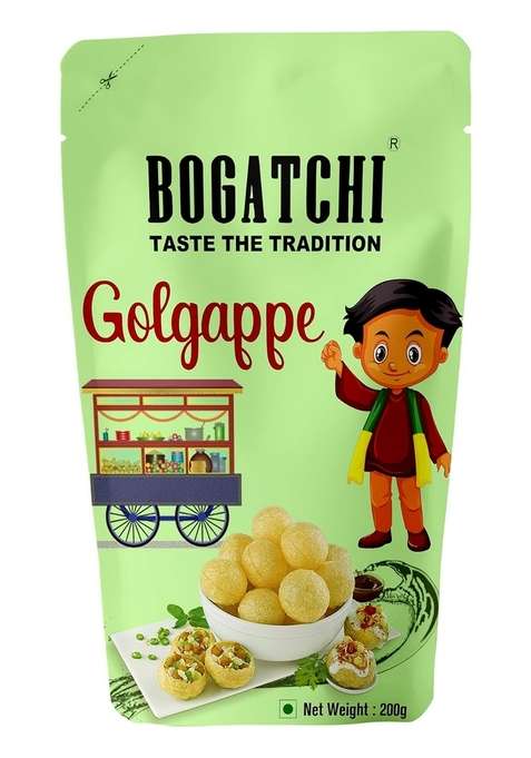 Bogatchi Pani Puri Packet Ready To Eat Fry Or Bake In Microwave | Instant Pellets Golgappe Readymade Poori Papad Panipuri Packets Value Pack 200G