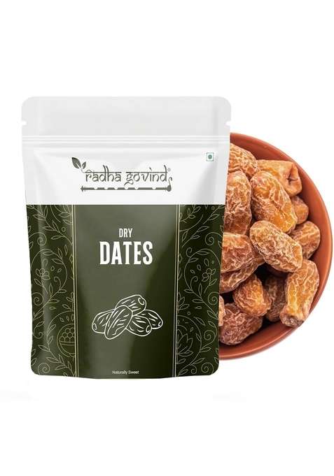Radha Govind Organic Yellow Dry Dates Peela Sukha Khajoor | Chuara 500 Gram