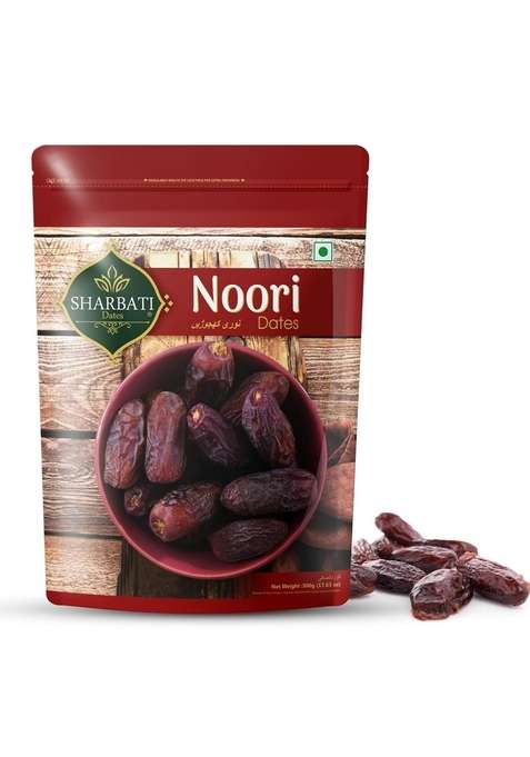 Sharbati Dates Fresh Premium Noori 500Gm With High In Fibre Rich Source Of Iron|Gluten Free|No Preservatives |100 Vegan|Wet Khajoor|Khajur|Date Fruits
