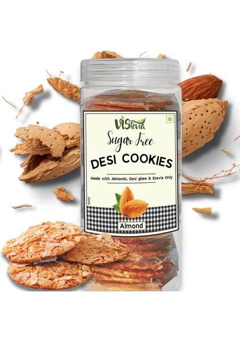 Vistevia Sugar Free Almond Desi Cookies Diabetic And Keto Friendly Made With Almons Ghee Stevia Only No Artificial Ingredients Gluten Delicious To Taste