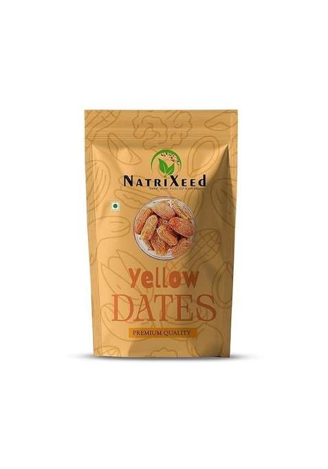 Natrixeed Yellow Dry Dates 1Kg | Peela Sukha Khajoor 1000G Kharak Chuhara Rich In Iron Fiber Fruit 1000Gm