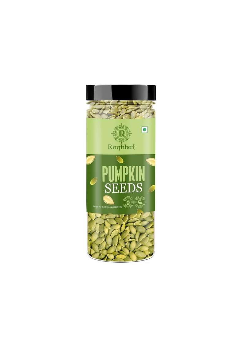 Raghbat Pumpkin Seeds 200G Rich In Protein Dietary Fibre Magnesium Phosphorus Raw Unroasted Source Of Iron Zinc Handpicked Resealable Pack - Indya