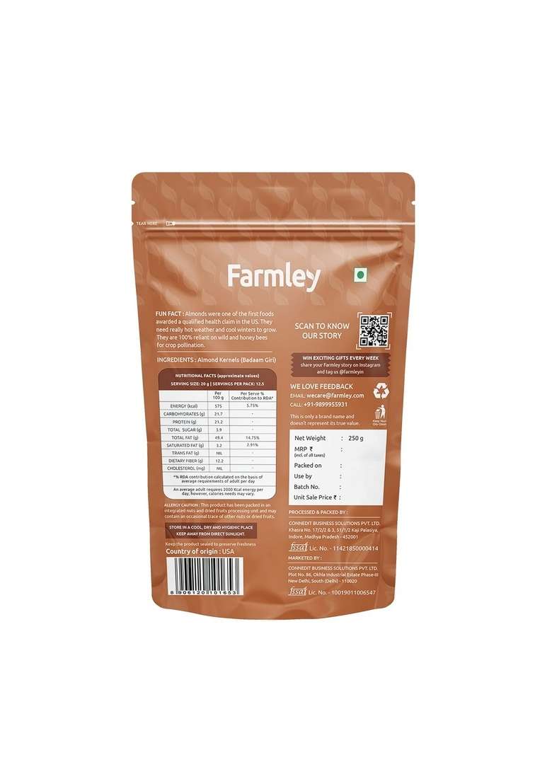 Farmley Dry Fruits Combo Pack 900 G I Almonds 250G | Cashews Raisins 200G Broken Walnuts 200 Mixed Healthy Snacks - Indya