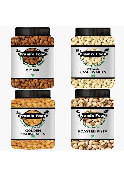 Pramix Dryfruits Mixed Combo Pack 400 Gm Almond Cashew Nuts Pista Kishmish 100 Each
