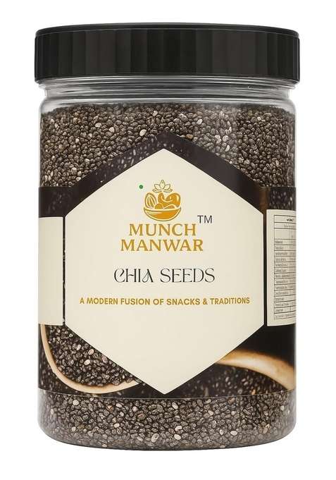 Munch Manwar Premium Raw Chia Seeds Natural Superfood With Omega 3 Protein Fiber Gluten Free Non Gmo For Weight Management Smoothies Baking 1 Kg