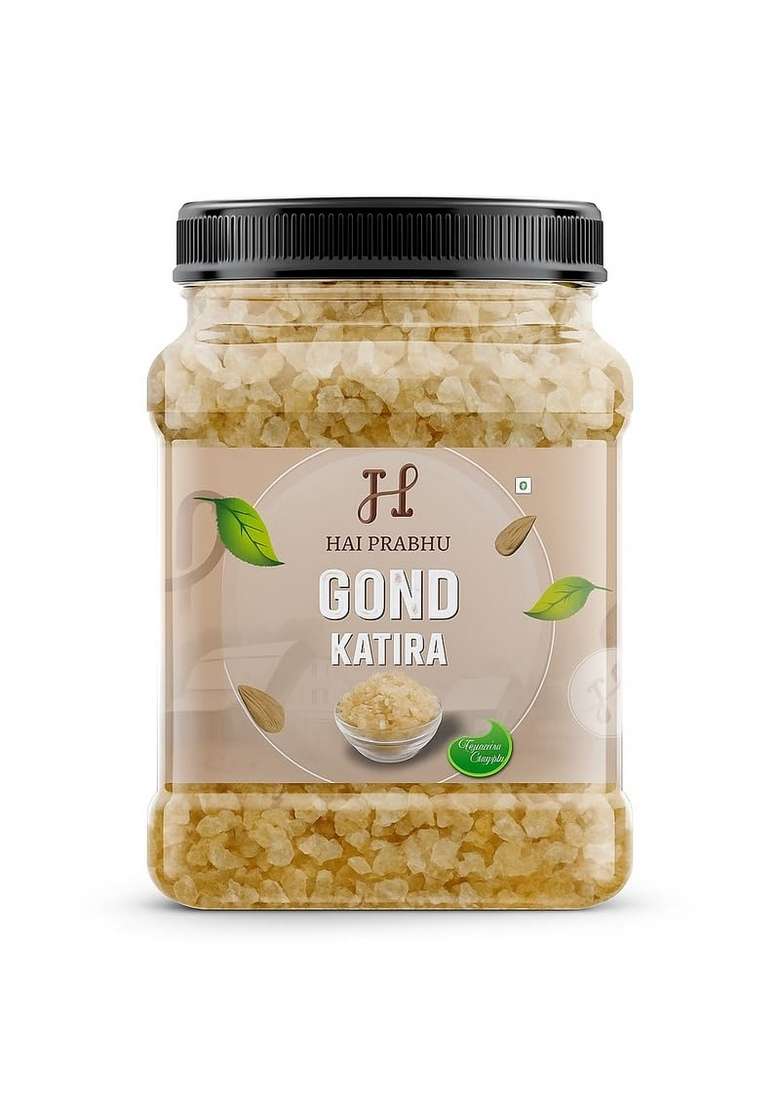 Hai Prabhu Pure Natural Gond Katira 500Gram | Almond Gum Badam Pisin Tragacanth High Cooling Properties Herbal Food 500Gm - Indya
