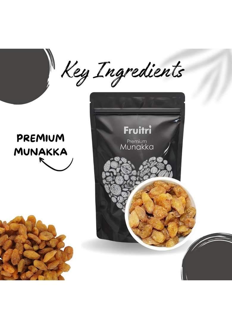 Fruitri Premium Golden Raisin With Seed Large Munakka 1Kg - Indya