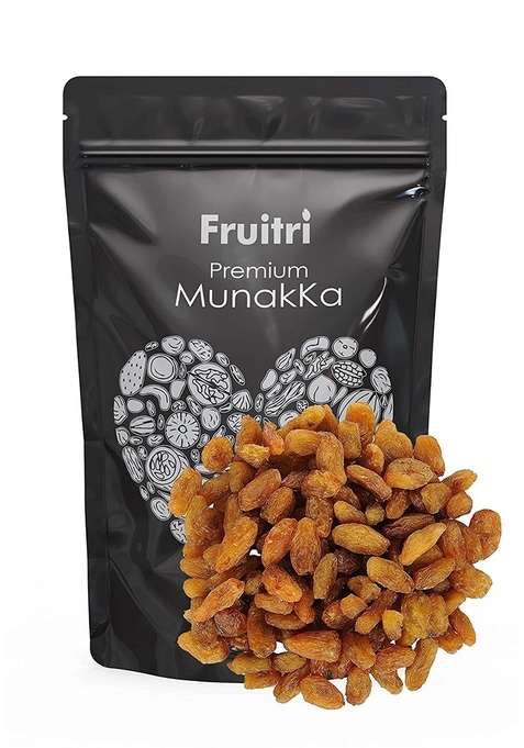 Fruitri Premium Golden Raisin With Seed Large Munakka 1Kg