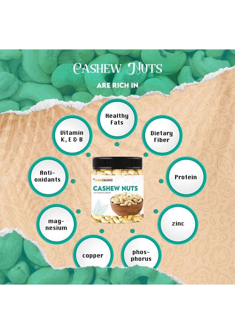Farmcraves Premium Dry Fruits Combo Pack 1000G | Whole Cashews 500G Walnuts Healthy Fruit Snack - Indya