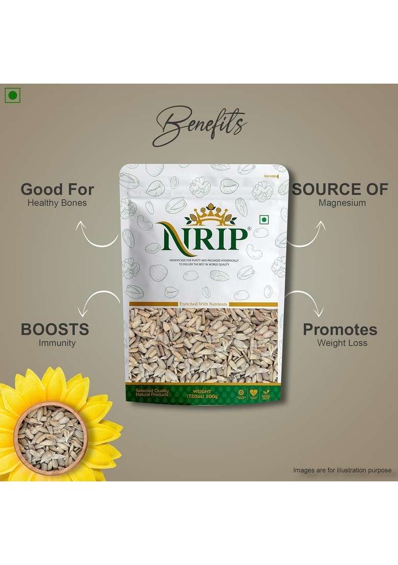Nrip Premium Sunflower Whole Seeds 200 G - Indya
