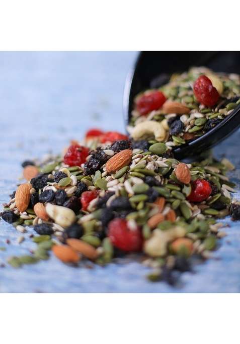 Nutmart Premium Trail Mix || Energy Immunity Booster Breakfast Mixture Almonds Cashews Pumpkin Seeds Sunflower Flax Cranberries Red Berry 250 Grams Rs 209