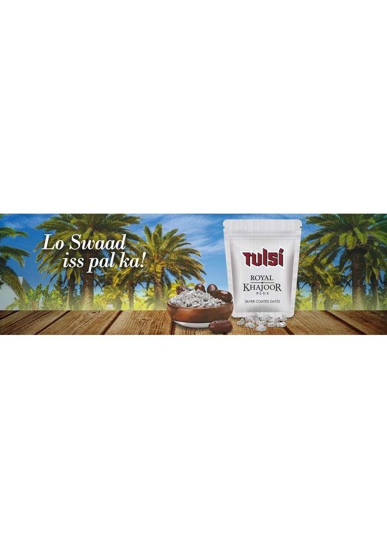 Meshwa Enterprise Tulsi Royal Khajur Plus Silver Dates Pack Of 6 - Indya