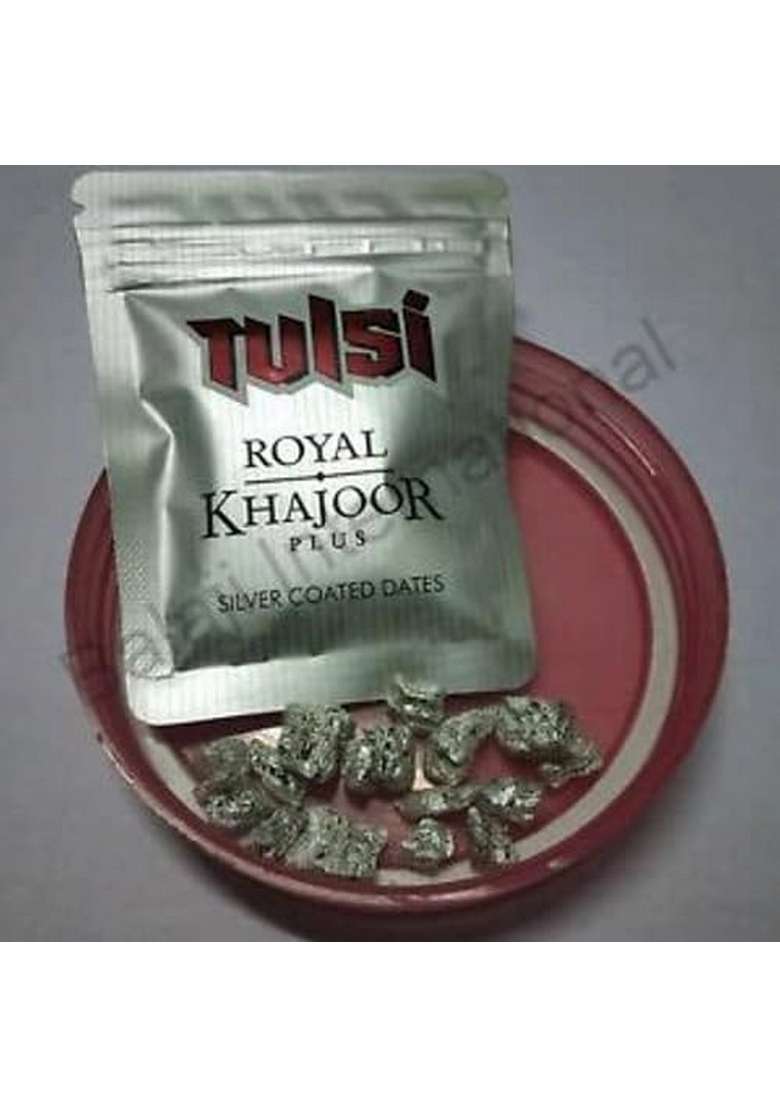 Meshwa Enterprise Tulsi Royal Khajur Plus Silver Dates Pack Of 6 - Indya