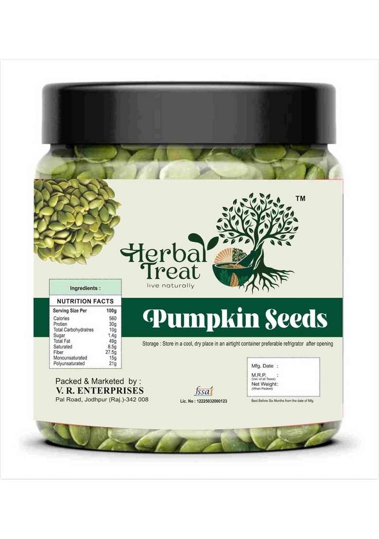 Herbal Treat Pumpkin Sunflower Chia Flax Seeds Combo Pack 250Gm Each Unroasted Raw For Eating Protein Fibre Rich Weight Management Immunity Booster Healthy Heart Nutrient Snack - Indya