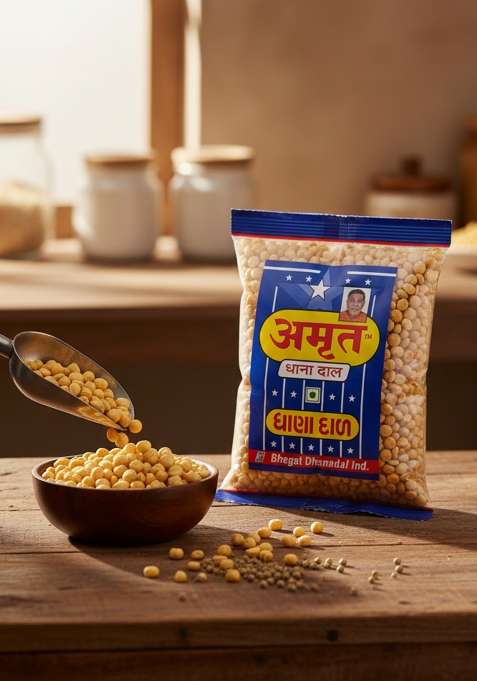 Amrut Dhanadal 200Gm X 4 800G Pack Of Salty Coriander Seeds Dhana Dal Split Roasted Mukhwas Mouth Freshener