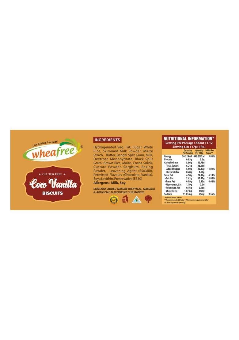 Wheafree Gluten Free Cream Biscuits Combo 600G Strawberry Orange Coco Vanilla Certified Pack Of 3 200G Each - Indya