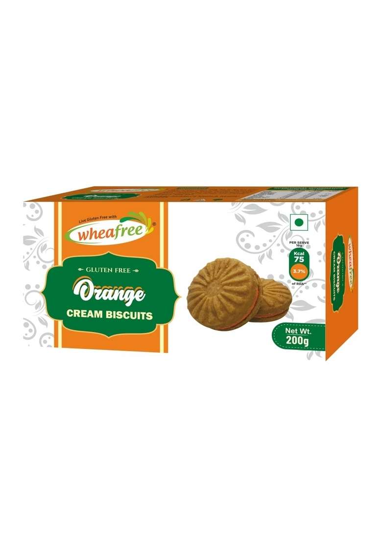 Wheafree Gluten Free Cream Biscuits Combo 600G Strawberry Orange Coco Vanilla Certified Pack Of 3 200G Each - Indya