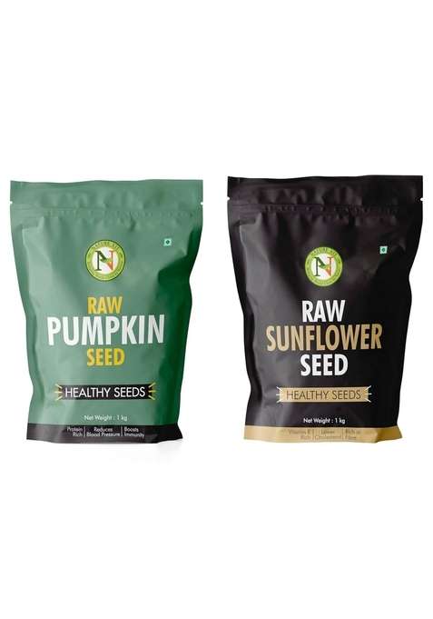 Nature Vit Naturevit Pumpkin And Sunflower Seeds Combo 2Kg 1 Kg Each | Protein Fibre Rich Super Immunity Booster Healthy Snack Diet Food