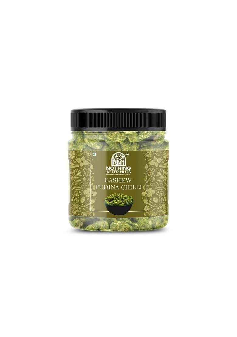 Nothing After Nuts Pure Goodness More Cashew Pudina Chilli Raw 250G Mint Flavoured Kaju Healthy Dry Fruit Whole Crunchy Nutritious Delicious - Indya