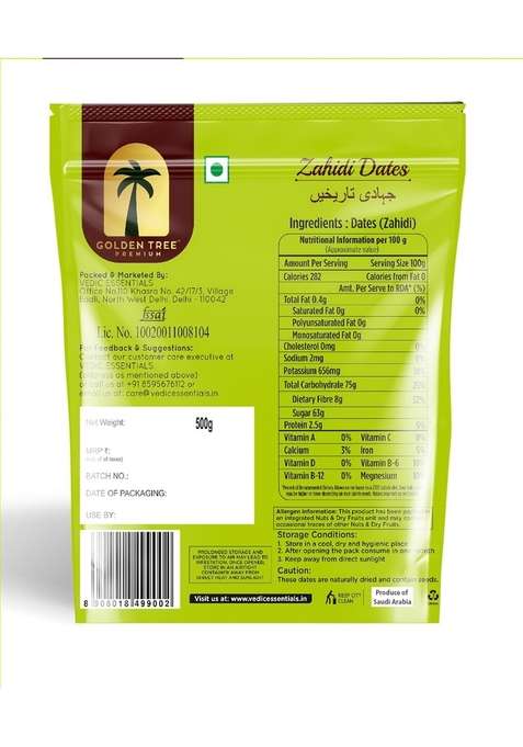 Buy Women Golden Tree Organic Zahidi Dates Pack Of 3 500G Each ...