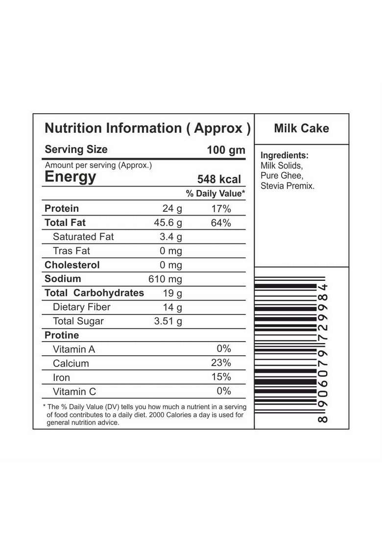 Mithai More And Sugarfree Milk Cake 400G | Traditional Indian Sweet No Added Sugar Healthy Ideal For Diabetics Fitness Enthusiasts Pack Of 1 - Indya