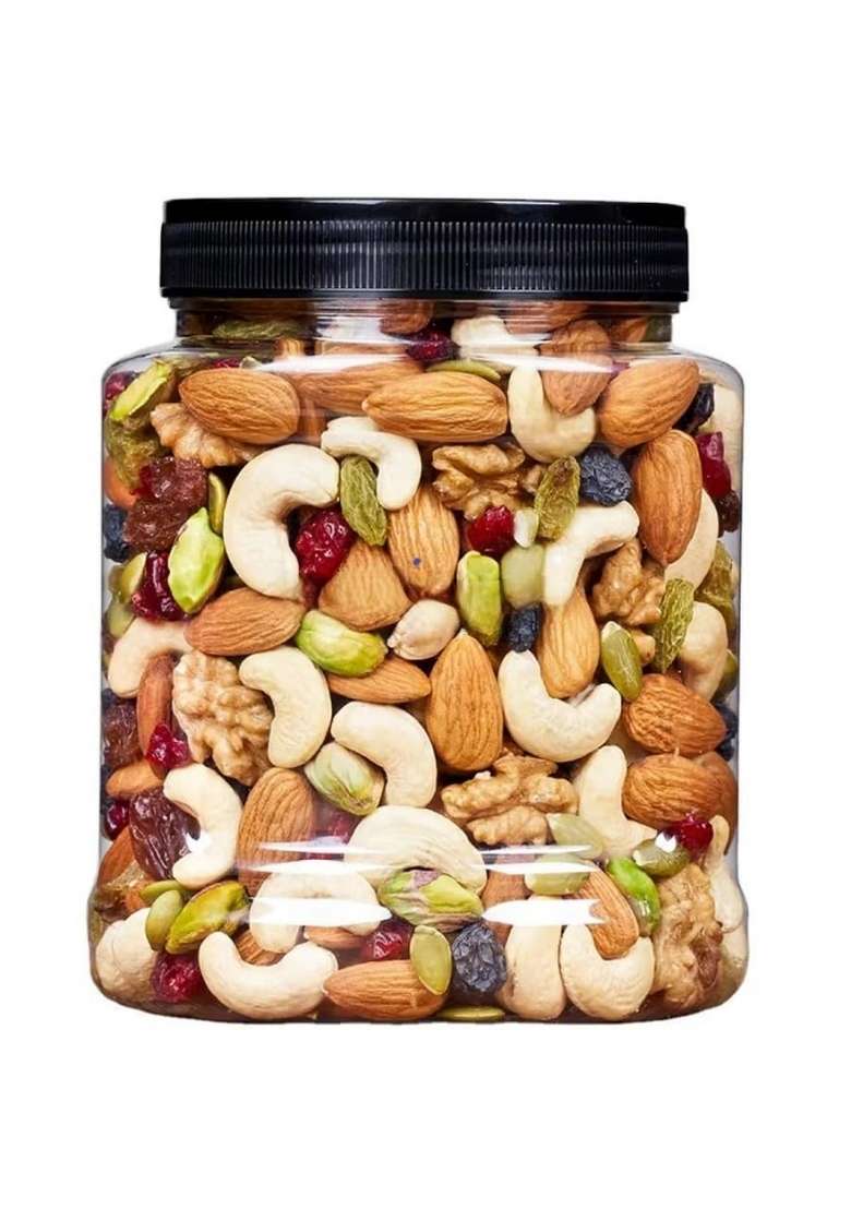 Hariyam Healthy Mix Dry Fruits Dried Almonds Black Raisins Cashewnuts Cranberries Dates Many More | 1Kg - Indya