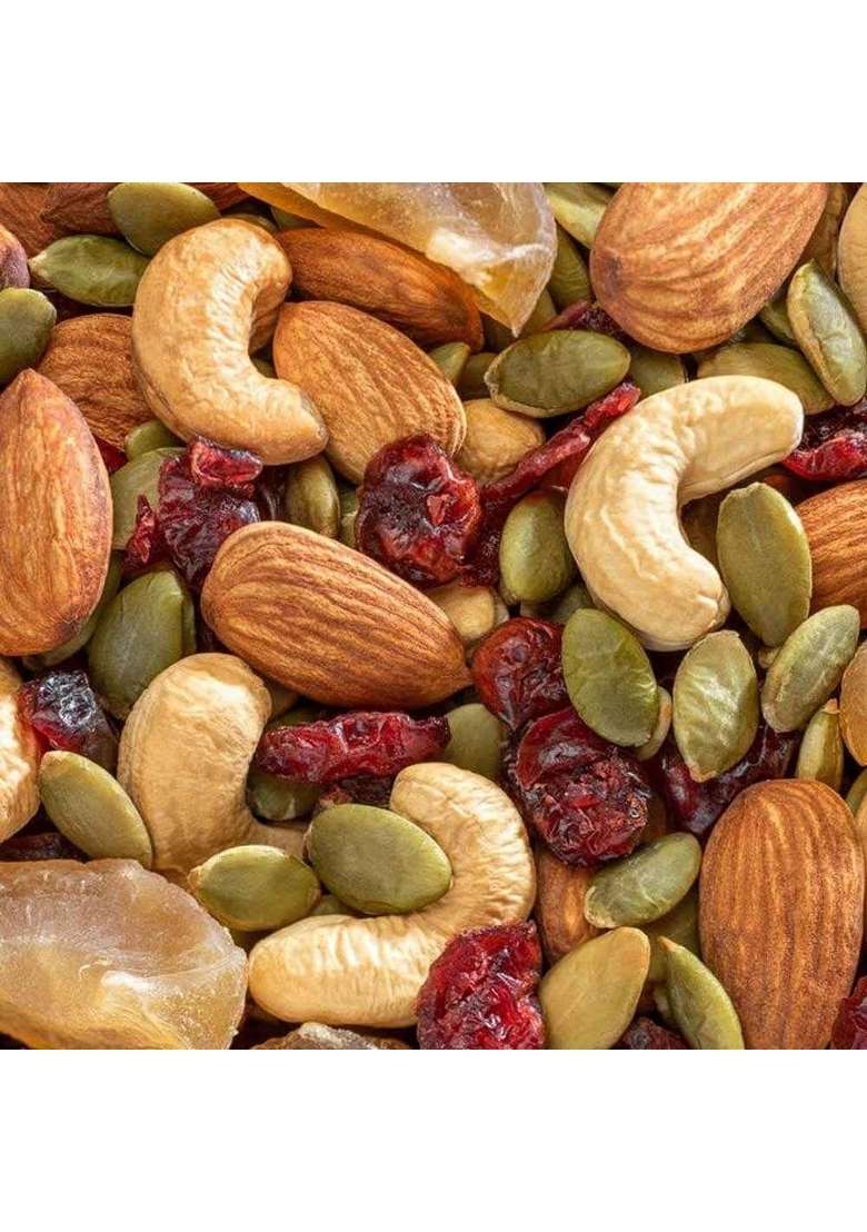 Hariyam Healthy Mix Dry Fruits Dried Almonds Black Raisins Cashewnuts Cranberries Dates Many More | 1Kg - Indya