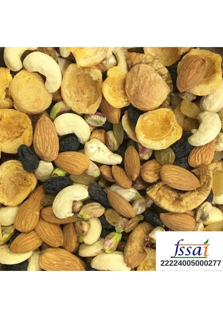 Hariyam Healthy Mix Dry Fruits Dried Almonds Black Raisins Cashewnuts Cranberries Dates Many More | 1Kg - Indya