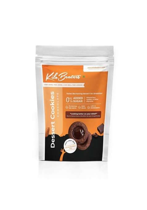 Kilobeaters Keto Friendly Chocolate Dessert Healthy Diet Cookies Biscuits Snacks For With Sugar Free No Maida Zero Preservatives 200 Grams Pack Of 1