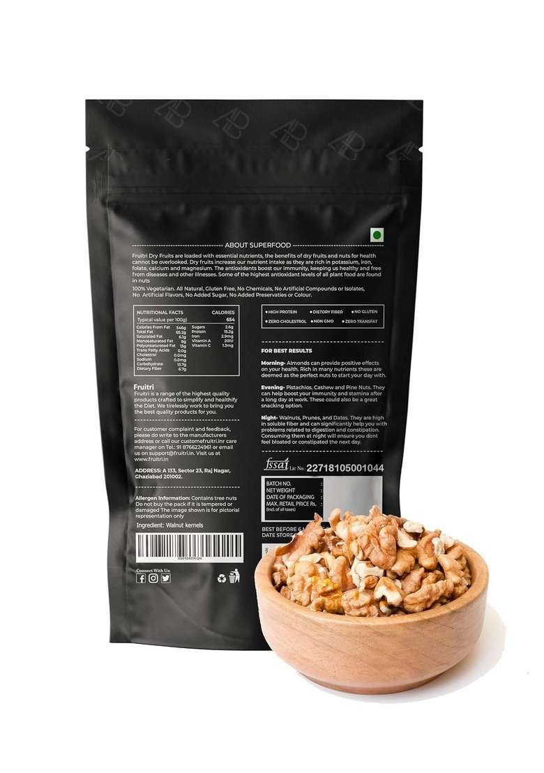 Fruitri Light Broken Kashmiri Walnut Kernels Akhrot Giri Without Shell 1Kg - Indya