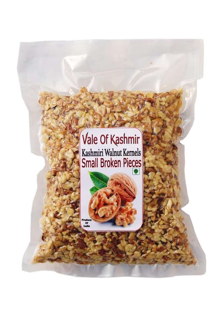 Vale Of Kashmir Walnut Kernels Small Broken Pieces Vacuum Packed 1 Kg 500X2 Akhrot Giri Tukda Walnuts Without Shell - Indya