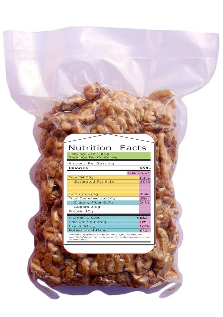 Vale Of Kashmir Walnut Kernels Small Broken Pieces Vacuum Packed 1 Kg 500X2 Akhrot Giri Tukda Walnuts Without Shell - Indya
