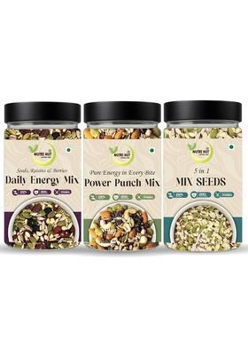 Nutri Hut Mix Dry Fruits Combo | Daily Energy Power Punch Seeds Superfood Snack Protein Fiber Rich 150G Each X 3