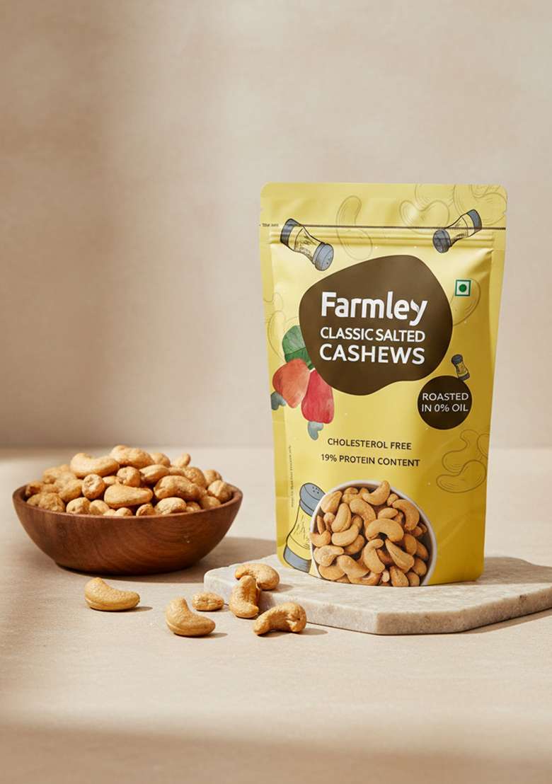 Farmley Roasted Salted Flavour Cashews 160G I Rich In Protein Magnesium And Phosphorus No Artificial Colours - Indya